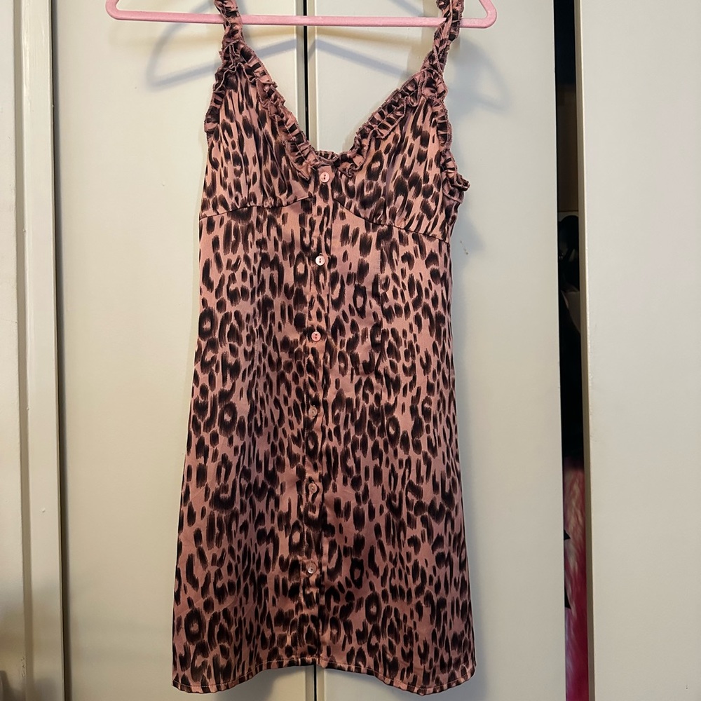 Dolls Kill Pink Cheetah Leopard Dress Blue Blush